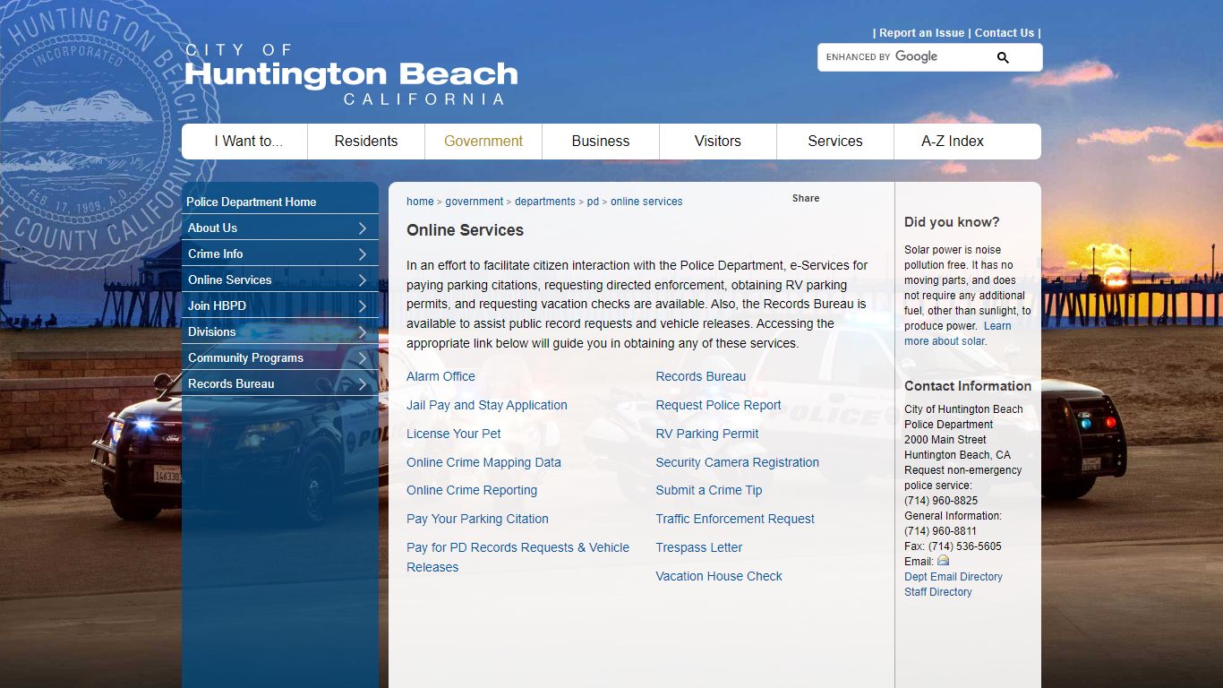 City of Huntington Beach, CA - Online Services
